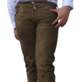 Almsach Trachtenlederhose lang Herren Braun aus Wildbockleder