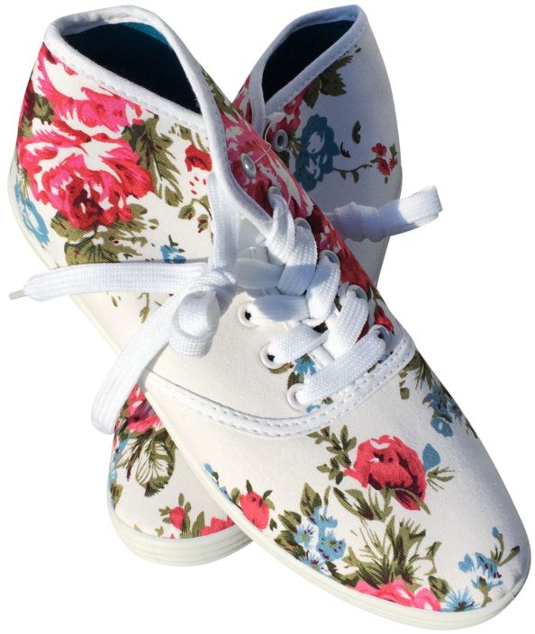 Dirndl Sneaker Damen Weiß - Bestickte Trachtenschuhe Mit Spitze - Bequeme Flachschuhe Für Sommer & Festival