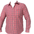 Trachtenhemd Herren Rot Weiss Kariert Vorderansicht