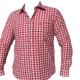 Trachtenhemd Herren Rot Weiss Kariert Vorderansicht