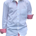 Trachtenhemd Herren Weiss Rot Slimfit Rückansicht