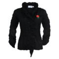 Trachtenbluse Damen Schwarz mit Rosenstickerei Elegant Vielseitig