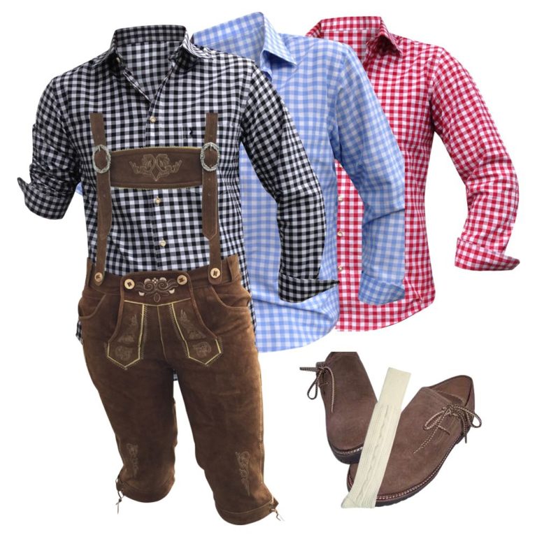 Produktbild von FUCHS Trachtenlederhose Lederhose Kurz Rupert Moor (2-tlg) Nkl. Gürtel