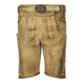 Herren Trachtenlederhose kurz braun aus Ziegenvelours mit Gürtel von By Johanna