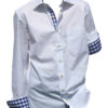 Trachtenhemd Hemden Karohemd Herren Weiß Blau Almsach