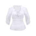 Trachtenbluse Weiß Off-White Ausbrenner mit Taillenregulierung Damen