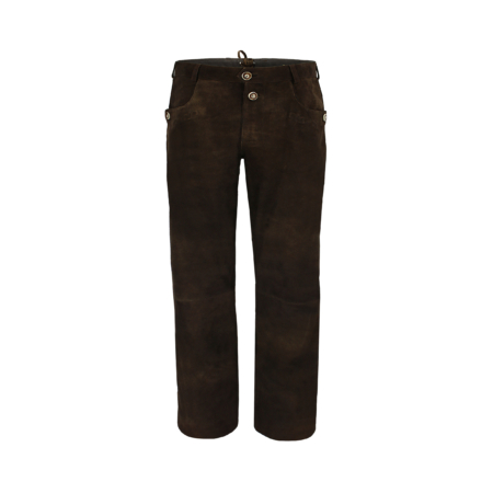 Almsach Trachtenlederhose Herren lang Dark Braun aus Wildbockleder