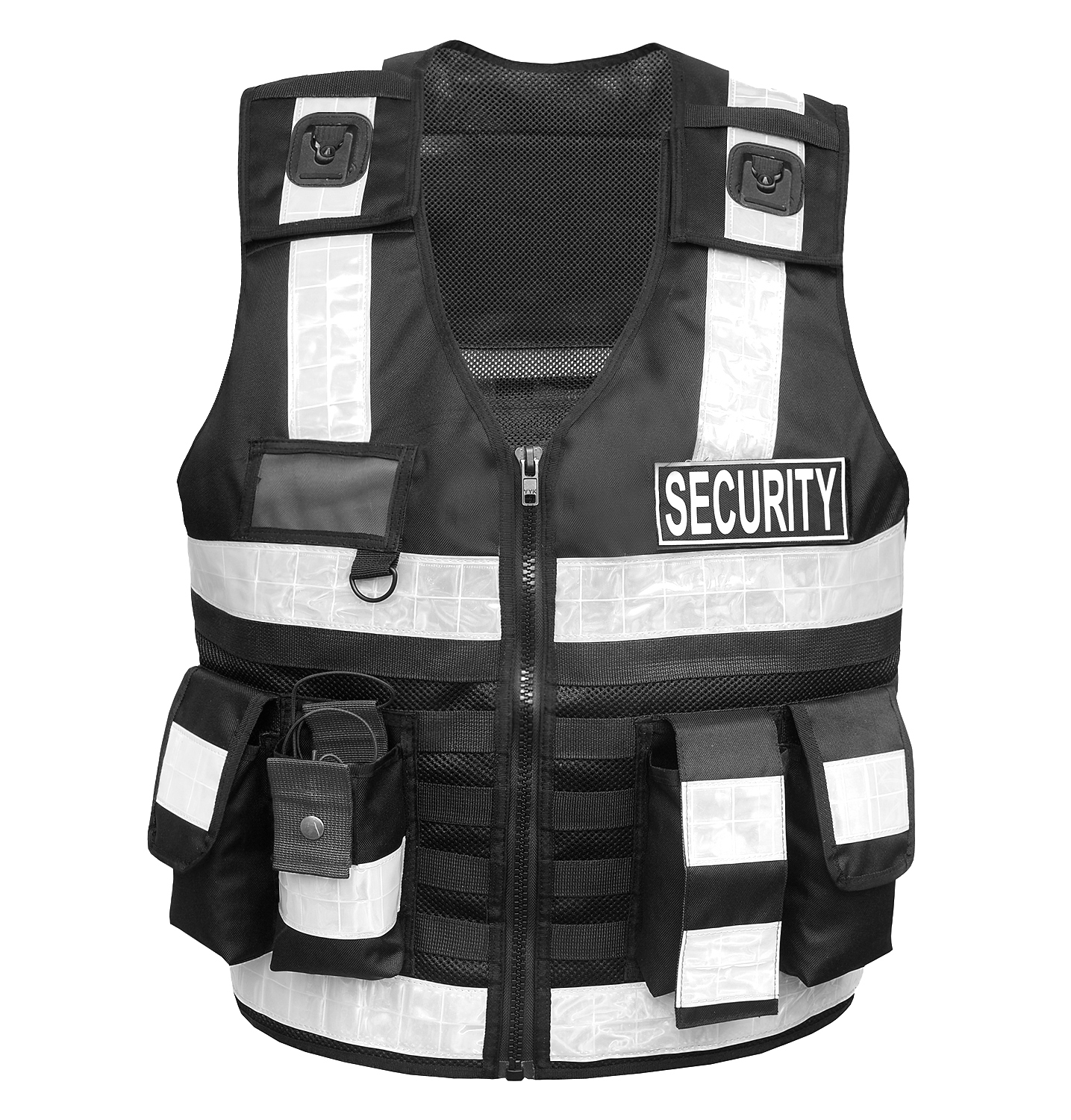 Herren Damen Security Weste Warnweste Sicherheitsweste mit Zipper und Taschen 