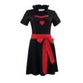 Outfit Kurzes Dirndl Set Damen schwarzer Trachtenrock rote Schleife