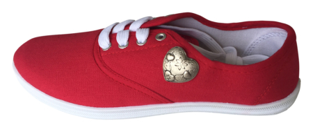 Damen Trachten Sneaker Rot Dirndl Lederhose – Frontansicht