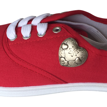 Damen Trachten Sneaker Rot Dirndl Lederhose – Frontansicht