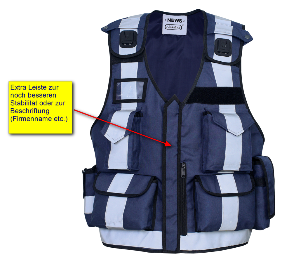 Warnweste mit Reißverschluss-reflektierender Jacke-Sicherheitsweste mit Tasche 