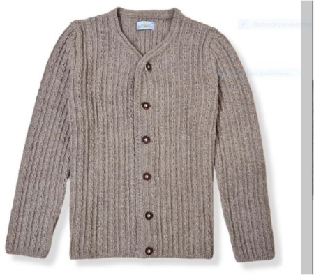 Herren Trachten Strickjacke Braun Melliert Almsach Trachtenjacke