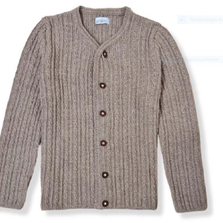 Herren Trachten Strickjacke Braun Melliert Almsach Trachtenjacke