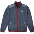 Herren Trachten Strickjacke Grau-Anthrazit Almsach Sweater Zopfmuster