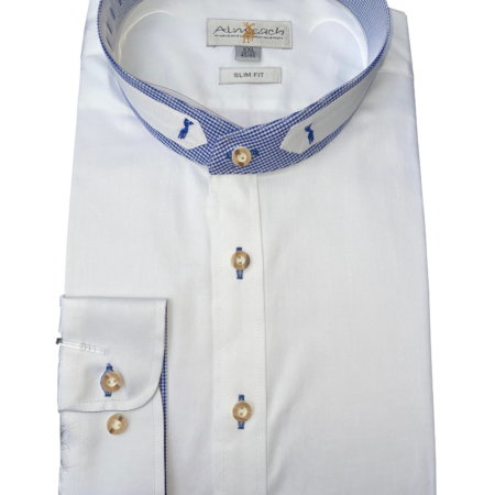 Trachtenhemd Herren Stehkragen Kariert Almsach By Johanna Frontansicht