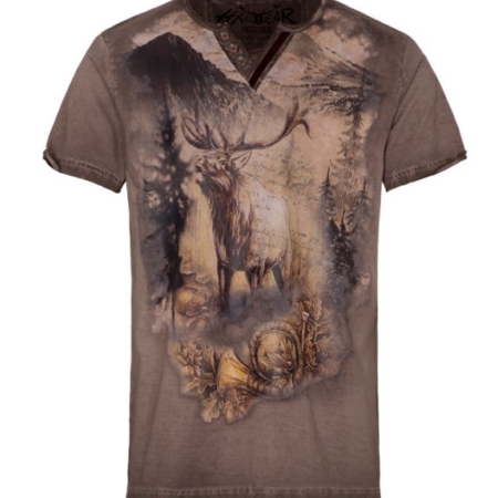 Männerabend Print Hangowear Shirt braun