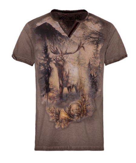 Hangowear Shirt braun Bio Vintage Motiv