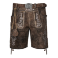 Herren Trachtenlederhose kurz Dark Braun mit Gürtel