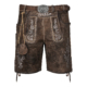 Herren Trachtenlederhose kurz Dark Braun mit Gürtel