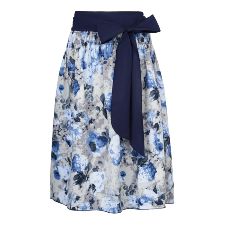 Trachtenrock Blau Blumenmuster Schleife Dirndlset Damen
