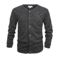 Herren Trachten Strickjacke vegan Grau mit Hirschstickerei